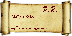 Pákh Ruben névjegykártya
